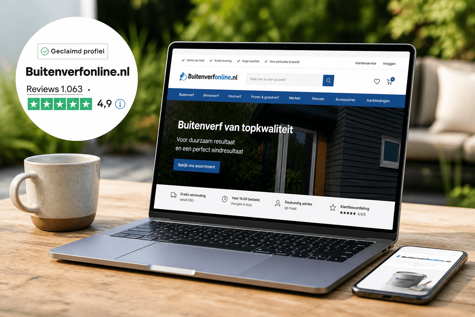 Buitenverfonline à la deuxième place sur Trustpilot